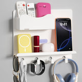 CHENYAOAI Self-Stick 2-Tier Shelf – Compact Wall Storage for Books, Clip Light and Study Supplies
