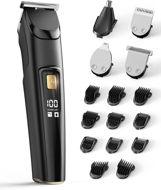 4-in-1 interchangeable heads for beard, mustache, nose/ear, body, and detail trimming