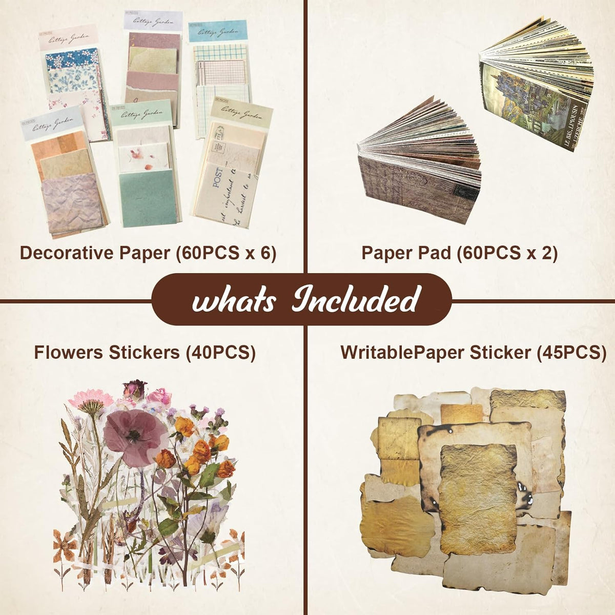 40 sheets of vivid, durable floral adhesive stickers