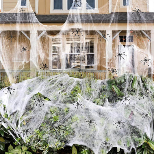 420g (14.5 oz) ultra-stretchable hand-knotted cobweb material covering up to 1400 sq ft