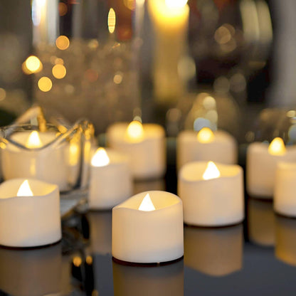 48 battery-operated led tea lights with pre-installed cr2032 batteries