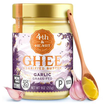 4th & Heart California Garlic Ghee – Artisanal Cooking Fat for the Elevated Home Pantry