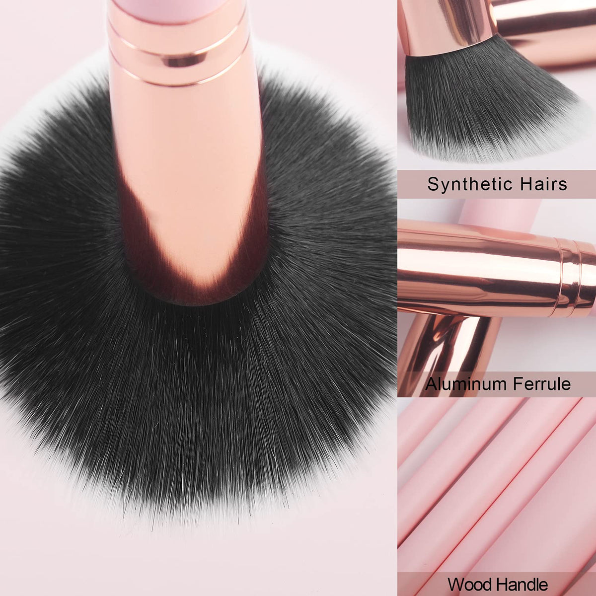 5 color variants: pink, white, black, beige, coffee