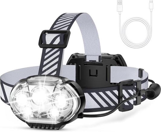 5 xpg/led bulbs producing up to 20,000 lumens with 8 lighting modes
