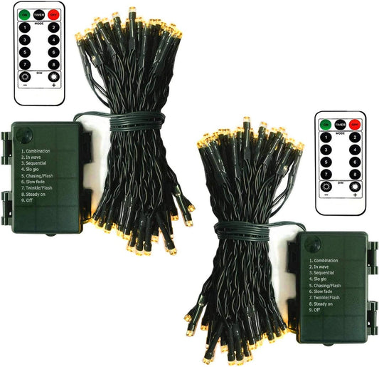 50 led per strand, 16.4 ft length (100 leds total across the 2-pack)
