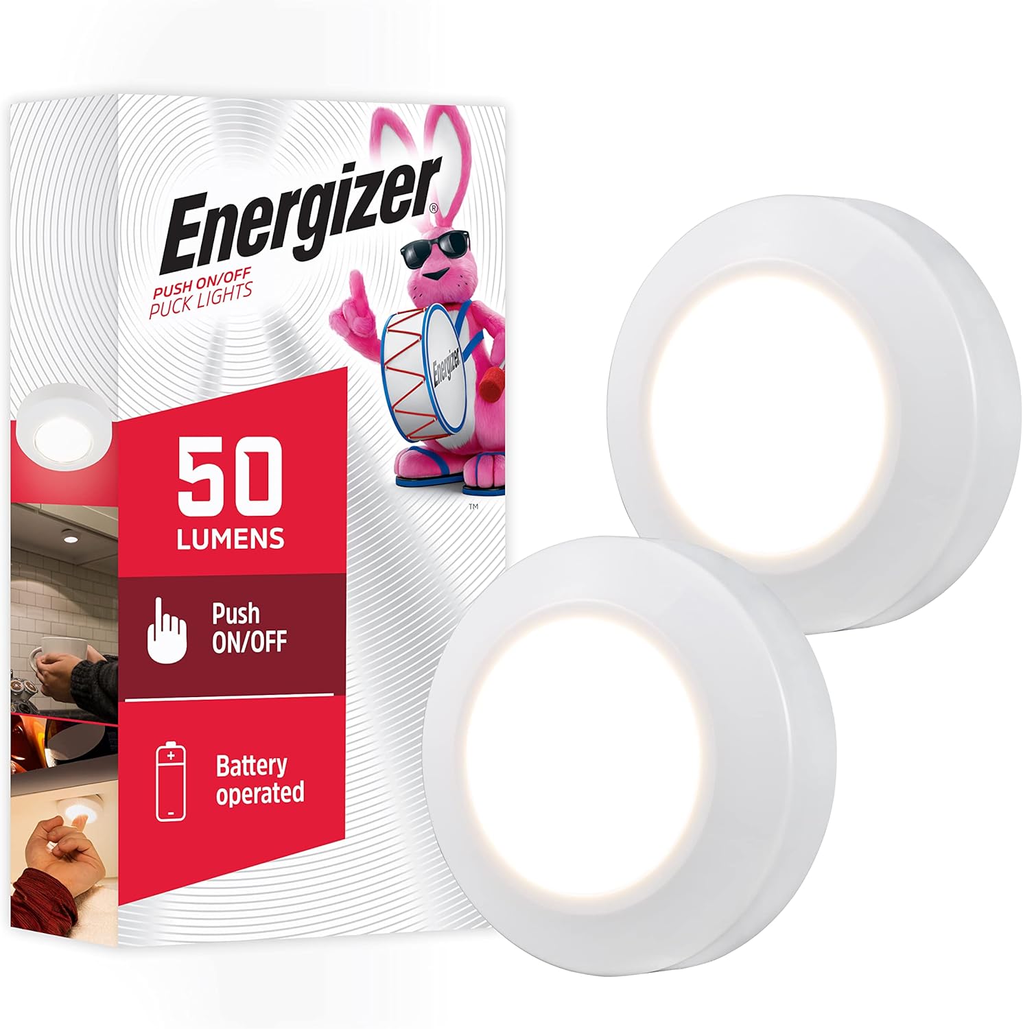 50-lumen soft white led output per puck light