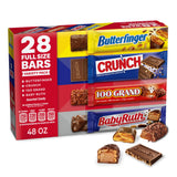 Assorted Butterfinger, CRUNCH, Baby Ruth, 100 Grand Candy Bars – Door-to-Door School Fundraiser and Youth Sports Concession Pack, 28 Individually Wrapped Bars, 48 Oz