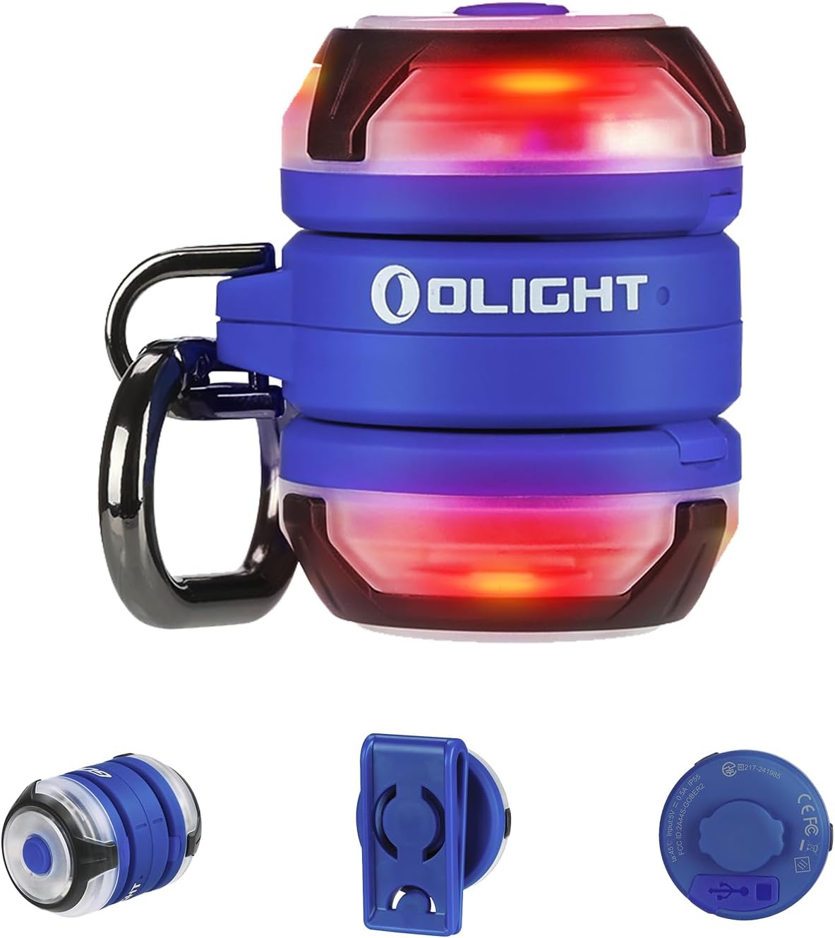 6 color settings (red, green, blue, white, rgb chase, alert) and 4 lighting modes (constant, flash, sync flash, sos)