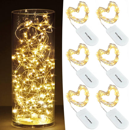 6 strands of 7ft fairy lights with 20 micro leds each (120 leds total)