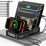 Zobirez 750W Desktop Charging Station for Video Calls and Long Work Sessions, 10 Ports