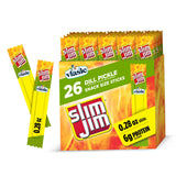 Slim Jim Smoked Meat Sticks, Vlasic Dill Pickle Flavor – 6g Protein Desk Snack for Office and Work Breaks
