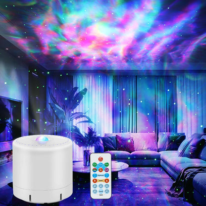7 led background colors with red, green, blue, and star projection mixing