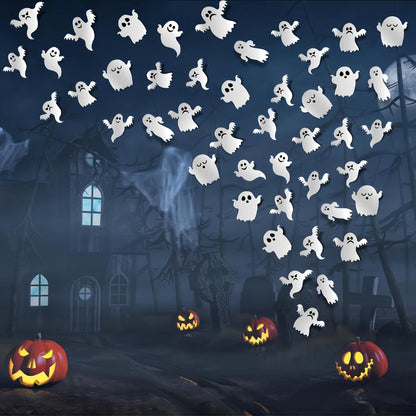7Styles Halloween Ghost Wall Decor – Weather-Resistant 3D Ghost Decals for Patio, Porch & Outdoor Entryway Displays