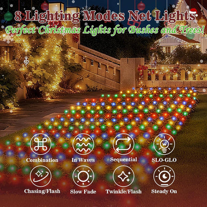 8 dynamic lighting modes including combination, in waves, slo-glo, chasing/flash, slow fade, twinkle/flash, and steady on