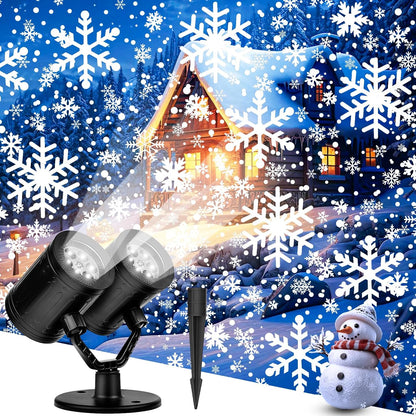 8 upgraded led beads driving 4 dynamic rotating snowflake patterns