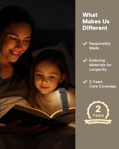 86lux Book Light, Rechargeable Clip-On LED Reading Light for Bed, Focus and Study Light for Dorm Room and Library Desk