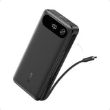 Anker 87W Portable Charger in Matte Black or White, Streamlined 20000mAh Power Bank with Integrated Cable for Clean Setups