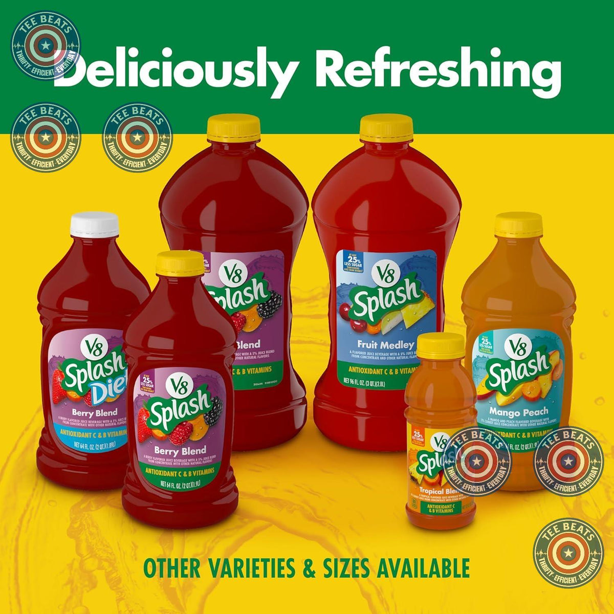 9g sugar per 8 fl oz serving (vs 17g in leading brands)