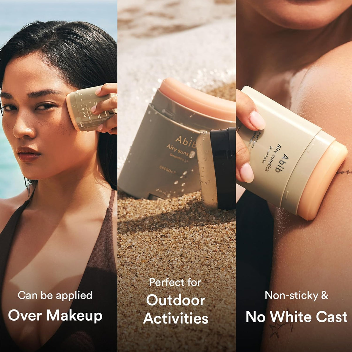Abib Airy Sunstick – Hiking Trail and Beach Reapplication SPF50+ Stick, Water-Resistant 80 Minutes