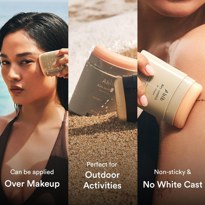 Abib Airy Sunstick – Hiking Trail and Beach Reapplication SPF50+ Stick, Water-Resistant 80 Minutes