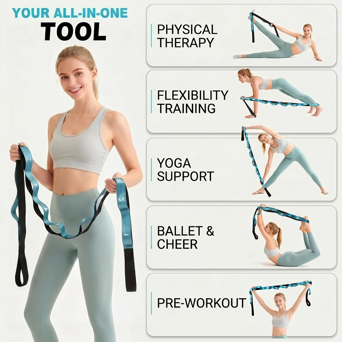 Acozycoo Nylon Stretch Strap with Loops – Mid-Meeting Reset for Neck and Shoulder Stiffness in the Home Office