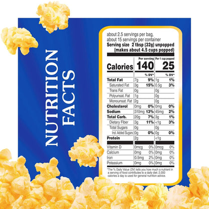ACT II Butter Lovers Microwave Popcorn, 6 ct 2.75 oz Bags — Family Movie Night Treat for the Playroom