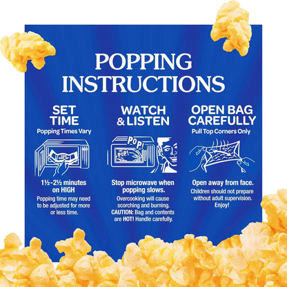 ACT II Butter Lovers Microwave Popcorn, 6 ct 2.75 oz Bags — Family Movie Night Treat for the Playroom