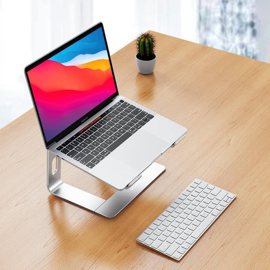 adjustable elevation lifting laptop screen to roughly 6 inches (14.5 cm) for eye-level viewing
