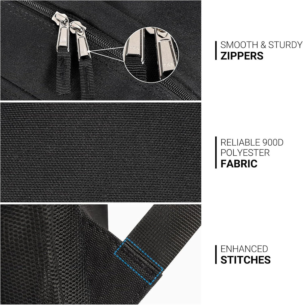 adjustable unisex straps, 3-year manufacturer warranty, and machine-wash care