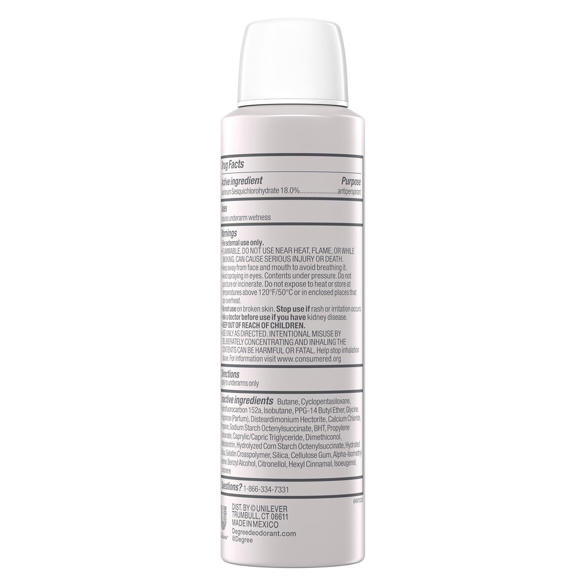 aerosol dry spray format that dries fast with no residue on clothes