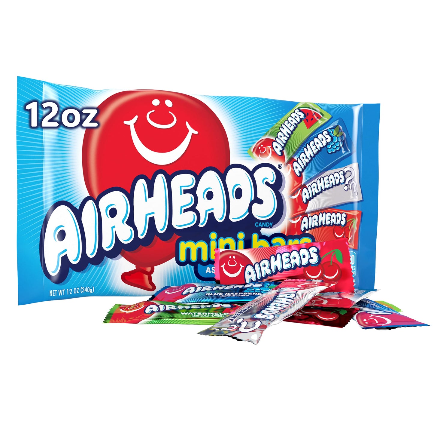 Airheads Candy, Non-Melting Variety Pack Mini Bars for Outdoor 4th of July BBQs and Picnics, Individually Wrapped, 12oz