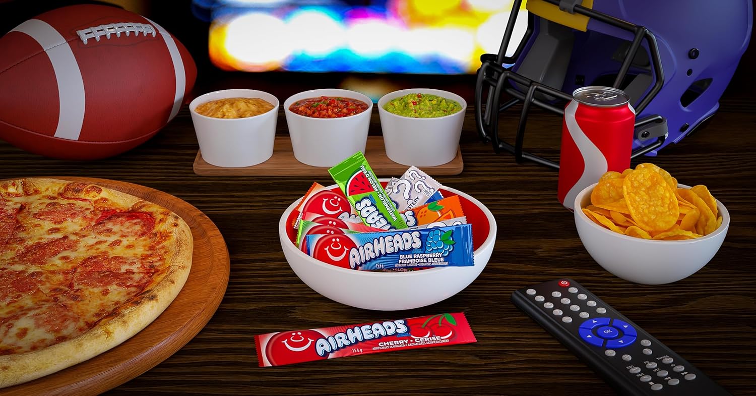 Airheads Sour Taffy Candy – Peanut-Free, Gluten-Free Snack Pack for School Parties and Birthday Goodie Bags