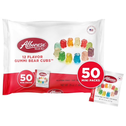 Albanese World's Best Halloween Gummi Bear Cubs 50 Pack – Pre-Packaged Party Favor Bags for Halloween Gathering Hosts
