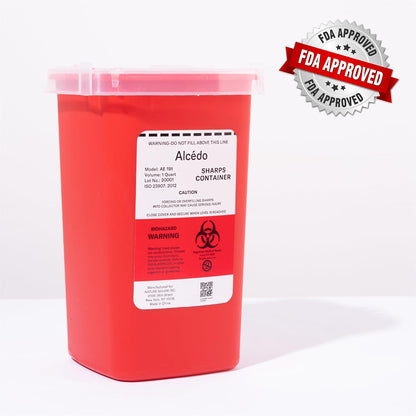 Alcedo Sharps Container 1 Quart – Travel-Sized Needle Disposal Bin for Road Trips and Hotel Stays