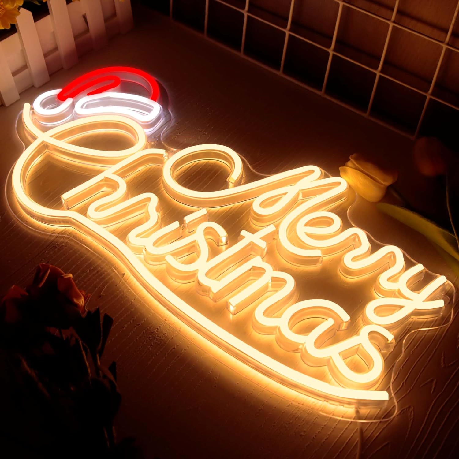 Allball Merry Christmas Neon Sign – Heartfelt Holiday Gift for Mom and Her, Festive Wall Decoration for Home