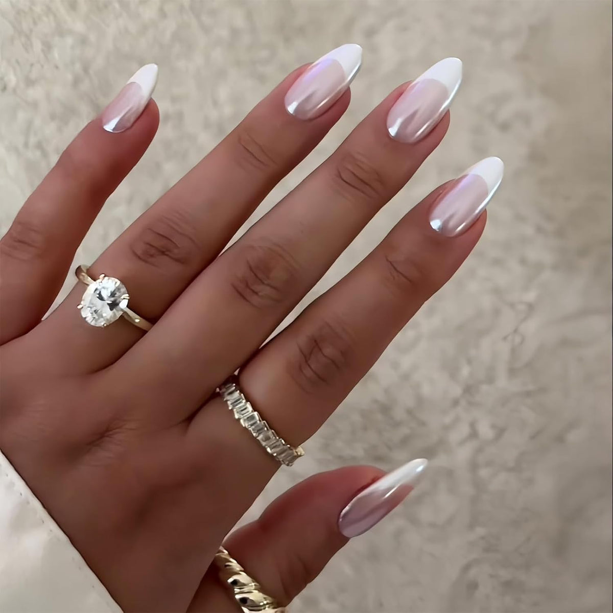 Almond Press on Nails Medium with Designs – Designer Reusable Nail Kit, 3D Flower Full Cover Luxury Press on Set