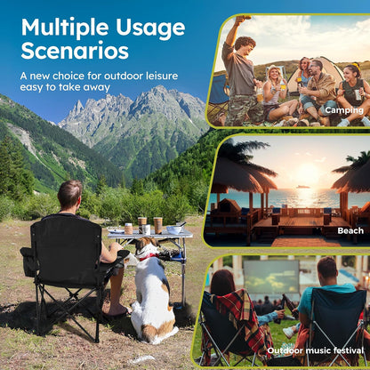 ALPHA CAMP 2-Pack Portable Folding Chair Set – Valentine's Day Gift for Couples Who Camp, Tailgate, and Travel Together