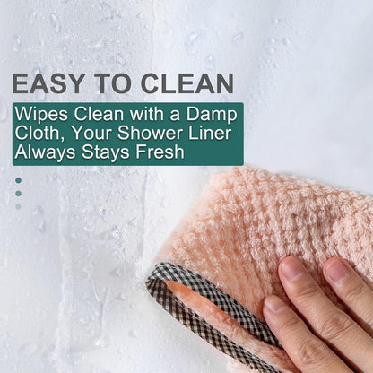 AmazerBath Odor-Free PEVA Shower Curtain – Family Safe Bathroom Liner, Zero Plastic Smell Around Kids and Guests