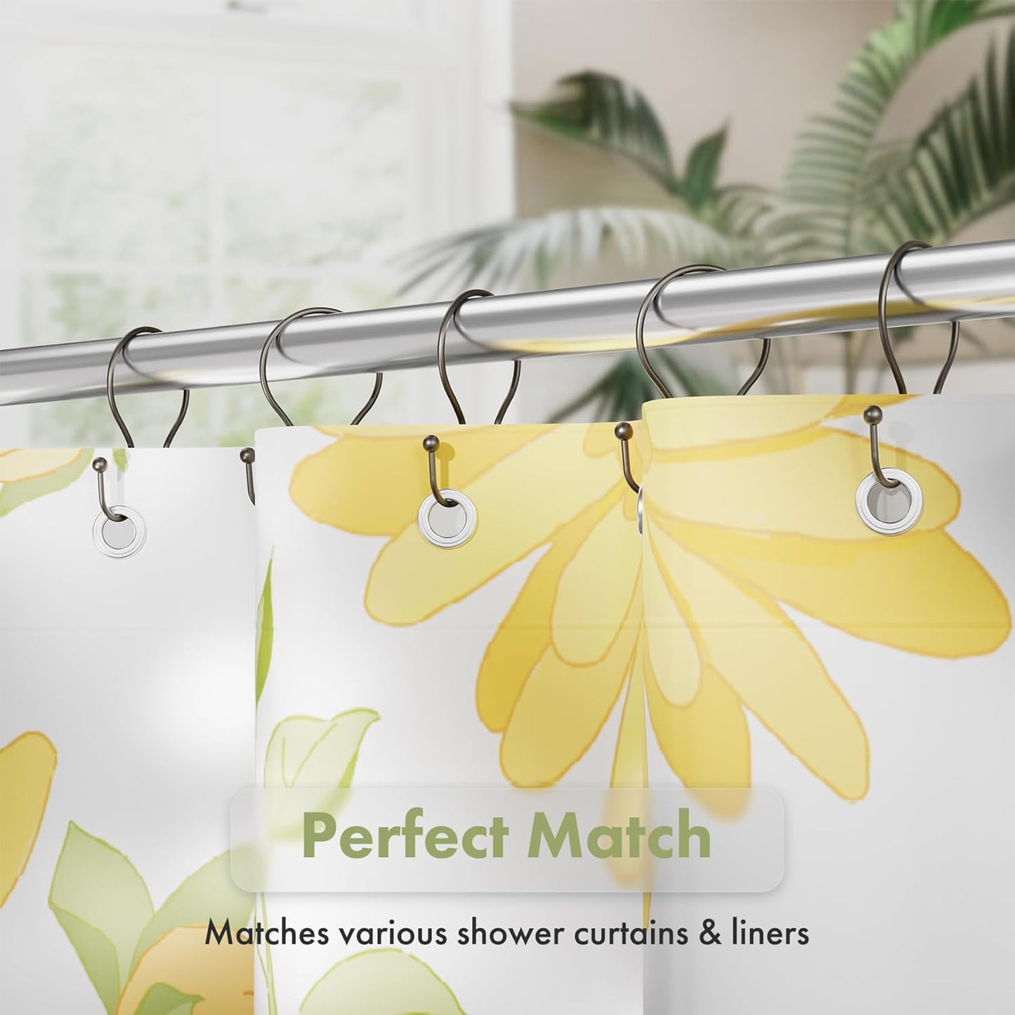AmazerBath Shower Curtain Hooks Black Simple Double Hook – Clean-Lined Bathroom Essentials, 12-Piece Set for Intentional Spaces