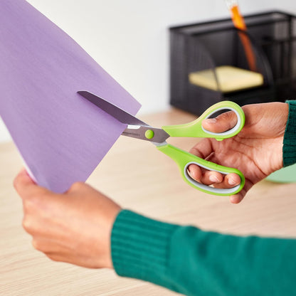 Amazon Basics Simple Design Scissors for Uncluttered Home Office, Stainless Steel 8-Inch Blades with Understated Soft Grip