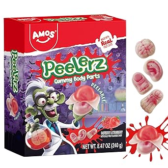 Amos 4D Body Parts Gummy Candy – Quirky Halloween Care Package Gift for College Students & Office Candy Swap