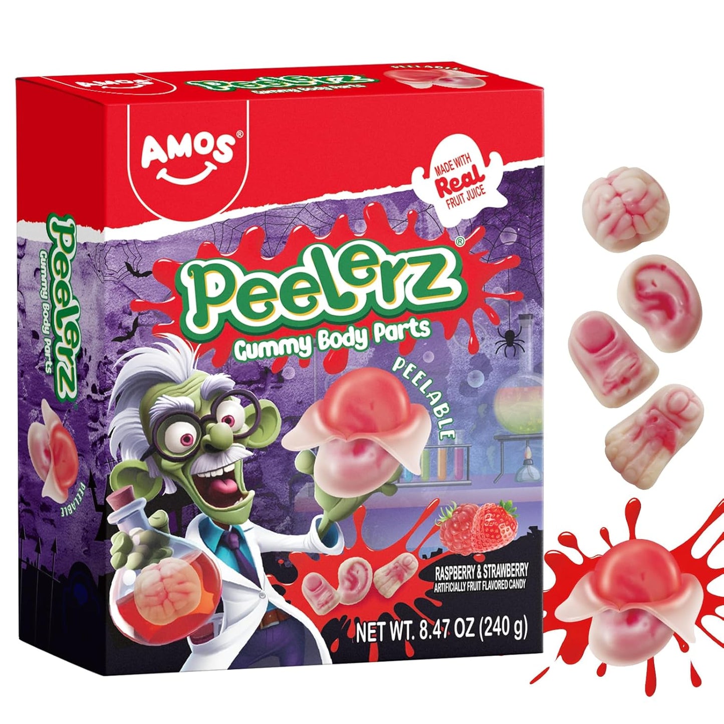 Amos 4D Body Parts Gummy Candy – Quirky Halloween Care Package Gift for College Students & Office Candy Swap