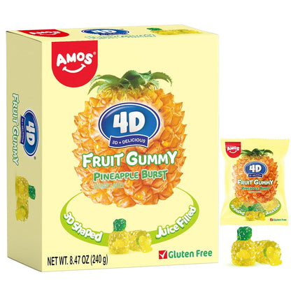 AMOS 4D Gummy Candy Grape Burst – Easter Egg Stuffer for Kids' Egg Hunt, 3D Grape Shaped Mini Packs