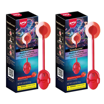 Amos Music Lollipop Candy – Safe Classroom Valentine Exchange Treat, Individually Wrapped Sugar-Free Candy for Kids
