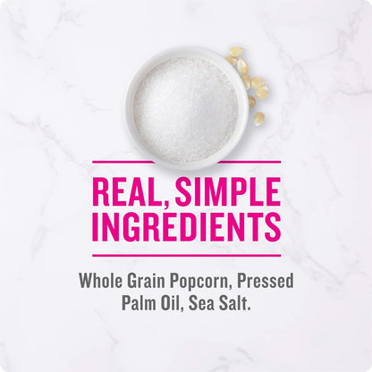 Angie's BOOMCHICKAPOP Sea Salt Popcorn, 3.29 oz Bags – Clean Ingredient Self-Care Snack for Calming Nightly Routine