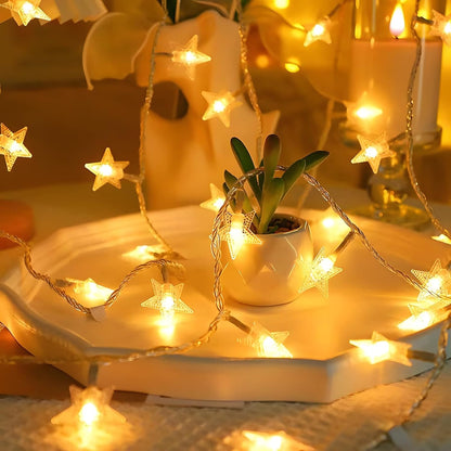 ANJAYLIA Battery Star Lights – Studio Apartment Ambient Decor, Single Warm White LED Strand