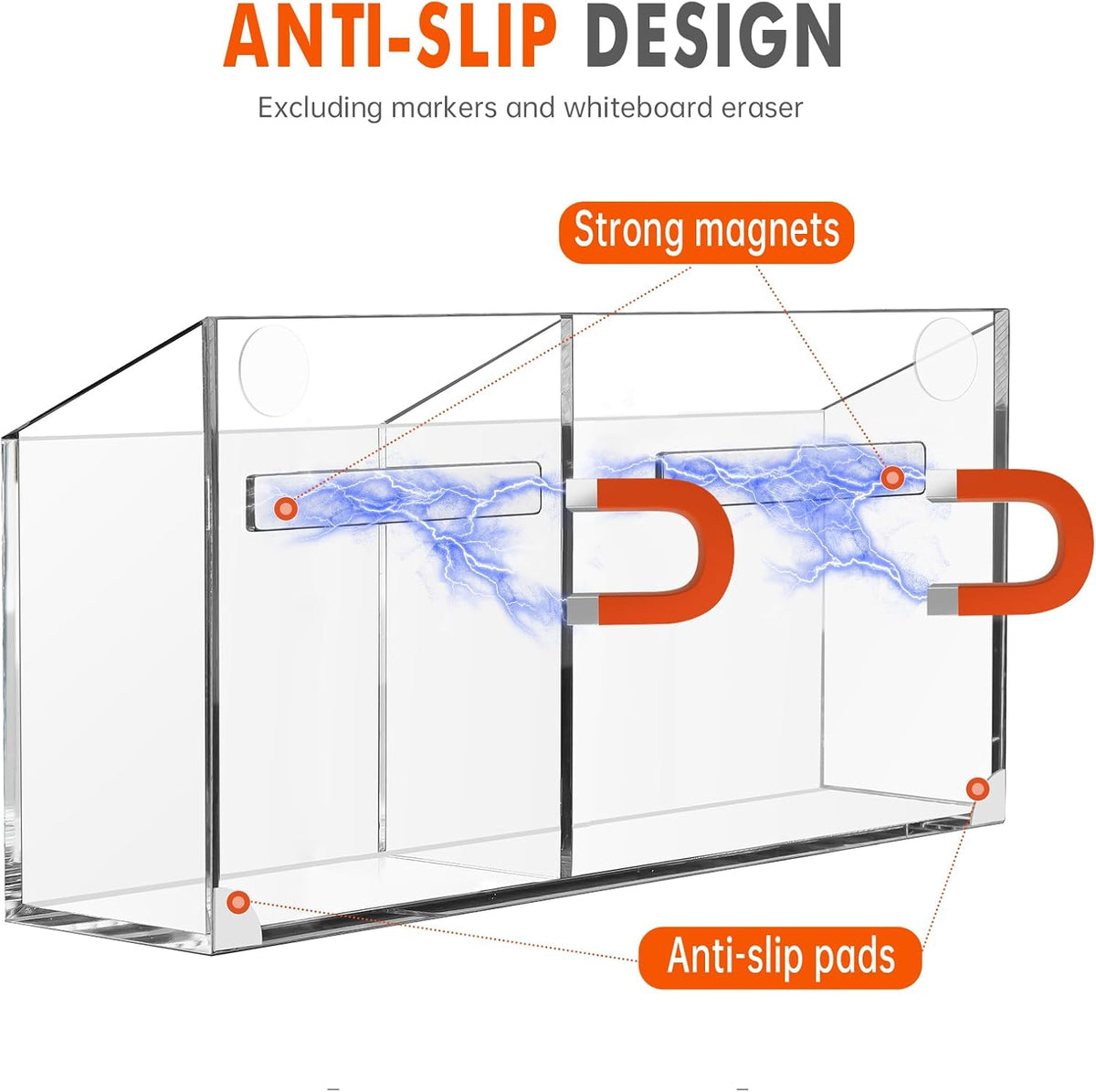 anti-slip interior surface that prevents pens and markers from sliding out
