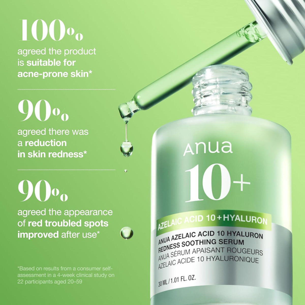 Anua Azelaic Acid 10 Hyaluron Redness Soothing Serum – Mindful Wind-Down Treatment for Sensitive, Redness-Prone Skin at the Vanity