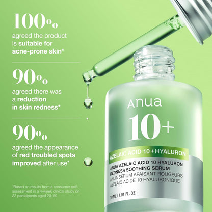 Anua Azelaic Acid 10 Hyaluron Redness Soothing Serum – Mindful Wind-Down Treatment for Sensitive, Redness-Prone Skin at the Vanity