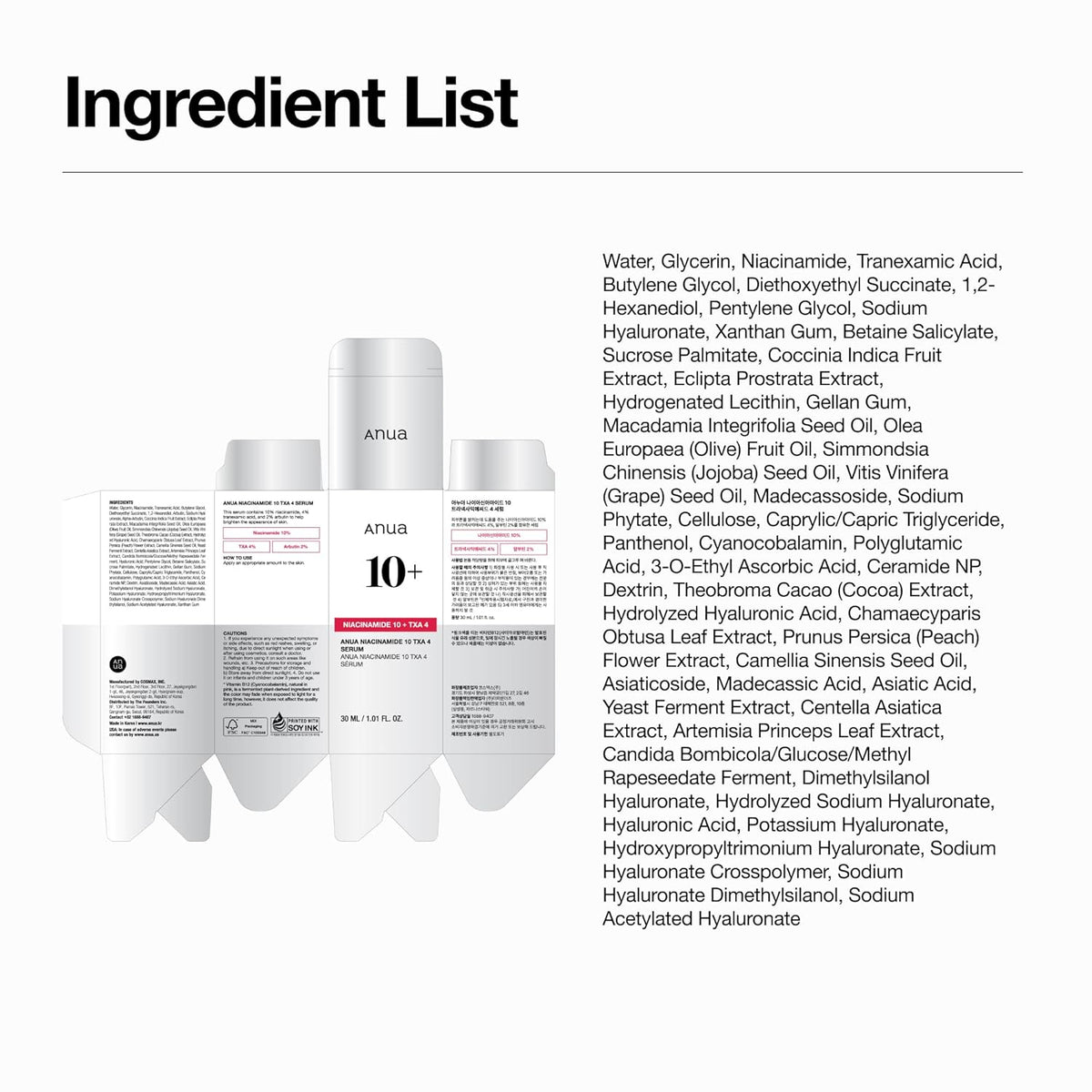 Anua Niacinamide 10 + TXA 4 Serum – Mindful Glass Skin Treatment for Sensitive Skin Self-Care Nights